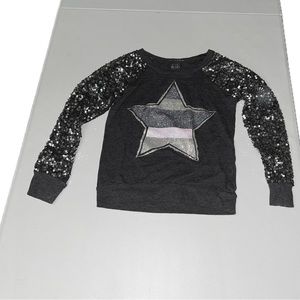💜 Justice Sequins Sparkly Graphic Shirt